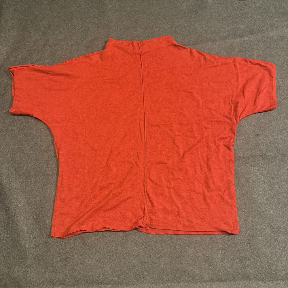 Pendleton Womens M Red burnt Orange Knit Top Mock Neck Batwing Sleeve soft